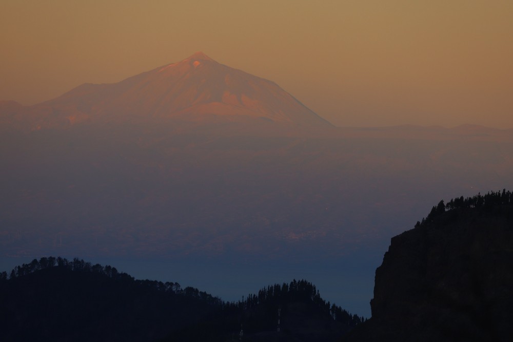 Tenerife from Gran Canaria at sunrise