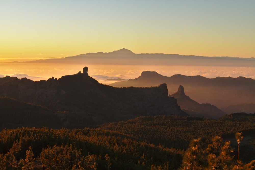 Tenerife from Gran Canaria at sunset