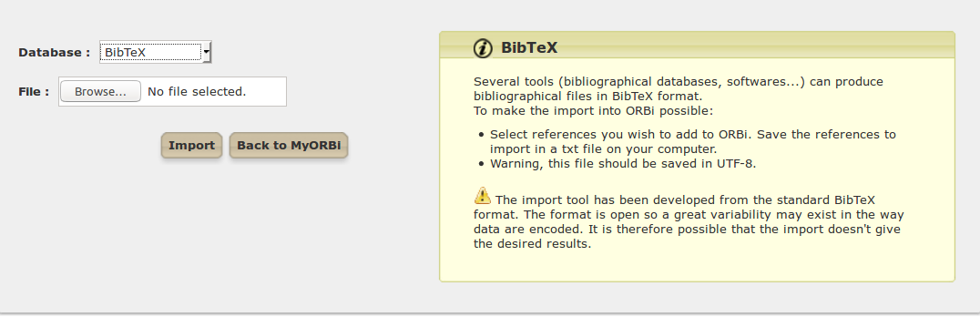 BibTex export