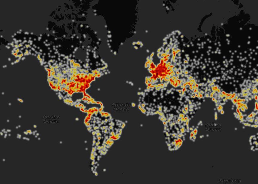 Airport density map